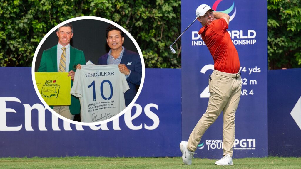 Rory McIlroy Dons Green Jacket for Meeting with Sachin Tendulkar at DP World India Championship
