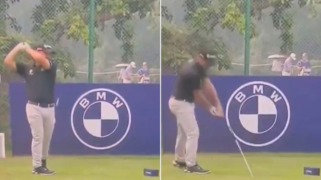 Open Champion Delivers Unexpected Club Smash Following Flawless Shot