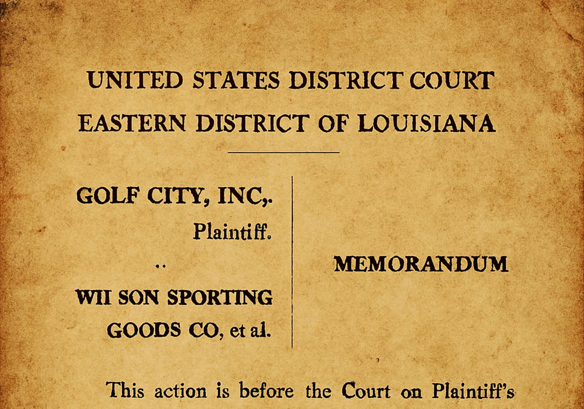 Golf City, Inc. v. Wilson Sporting Goods