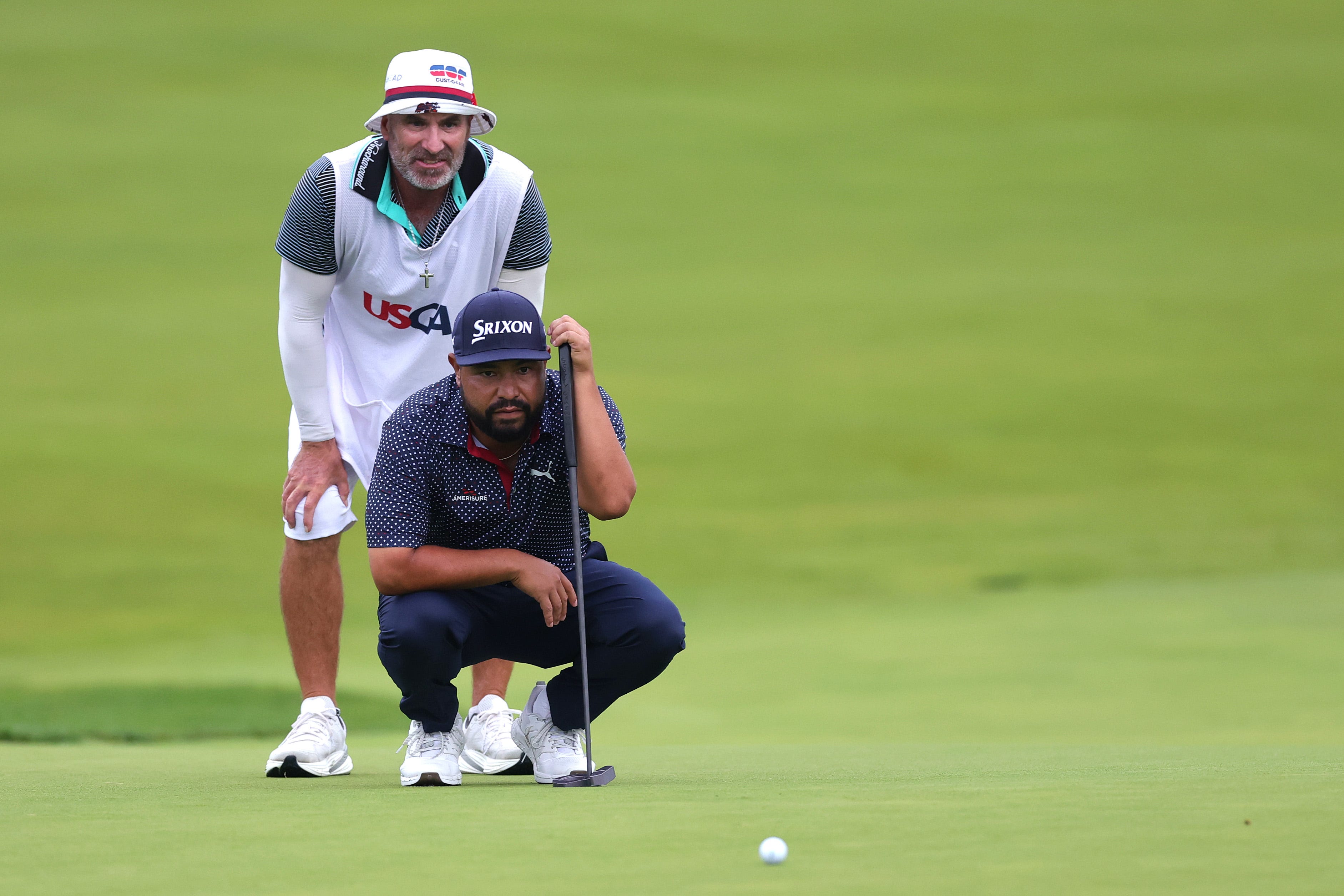 J.J. Spaun and his caddie, Mark Carens